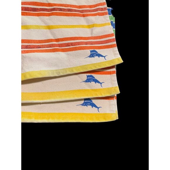 TOMMY BAHAMA RELAX STRIPE PLACEMAT SET OF 6 13X19 SCREEN PRINT SWORDFISH EXC CON - Picture 3 of 5